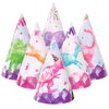 WERNNSAI Dinosaur Party Hats, 24 PCS Watercolor Dino Themed Birthday Headwear, Costume Headwear for Girls Baby Shower, All Ages, Elastic Closure, Hand Wash Only, Paper, 6.7" x 4.7"
