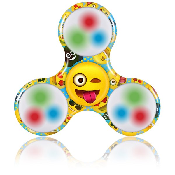 Kangaroo Emoji LED Fidget Spinner, Ultimate Stress Relief Toy, Light Up Fidget Spinner for Adults & Kids, Emoji Spinner with Red, Blue & Green Flashing Lights