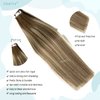 Tape in Hair Extensions,Ombre Ash Brown Highlighted Blonde Hair Extensions Real Human Hair Tape ins Extensions for Women,20 Pieces Double Sided Invisible Tape in Extensions Remy Human Hair 16Inch