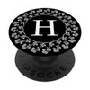 Fun Cell Phone Pop Up Holder,Cute White Floral Rose Letter H PopSockets Grip and Stand for Phones and Tablets