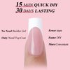 White French Tip, Jofay Fashion Press on Nails, 320Pcs Pink Long Square Nails, Pre-applied Tip Primer & Base Coat, Salon Fake Nails, 16 Sizes