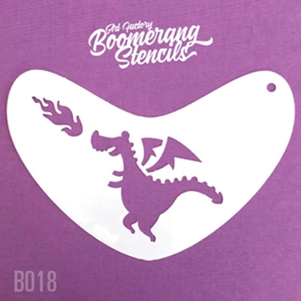 Art Factory Boomerang Stencil - Cute Dragon, Reusable Face Painting Stencil, Great for Fairs, Carnivals, Party & Halloween