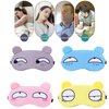 4 Packs Cute Sleeping Eye Masks, Soft Fluffy Sleeping Eye Masks Resting Eye Masks Travel Sleeping Eye Masks Kids Boys Girls Ladies Men Universal Daydream Sleeping Masks Cartoon Eye Masks