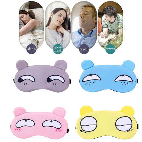 4 Packs Cute Sleeping Eye Masks, Soft Fluffy Sleeping Eye Masks Resting Eye Masks Travel Sleeping Eye Masks Kids Boys Girls Ladies Men Universal Daydream Sleeping Masks Cartoon Eye Masks
