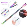 FULINJOY 2PCS Cuticle Pusher and Cutter, Stainless Steel Dual Head Cutter and Trimmer Manicure and Pedicure Tool for Fingernails and Toenails