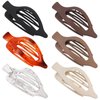CHANDAT Flat Hair Clips 6 pcs Lay Down Claw Clips French Concord Hair Clips for Thick Hair Alligator Hair Clips for Thin Hair Duck Bill Hair Barrettes Hair Accessories for Women -Transparent