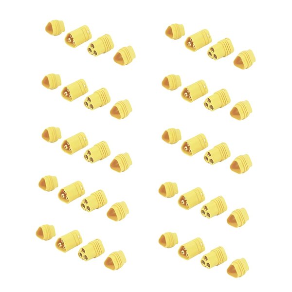 BDHI 10pairs MT60 3.5mm 3-Wire 3-Pole Bullet Connector Plug Set for RC ESC to Motor for RC Quad Car Battery Charger(B196-10)