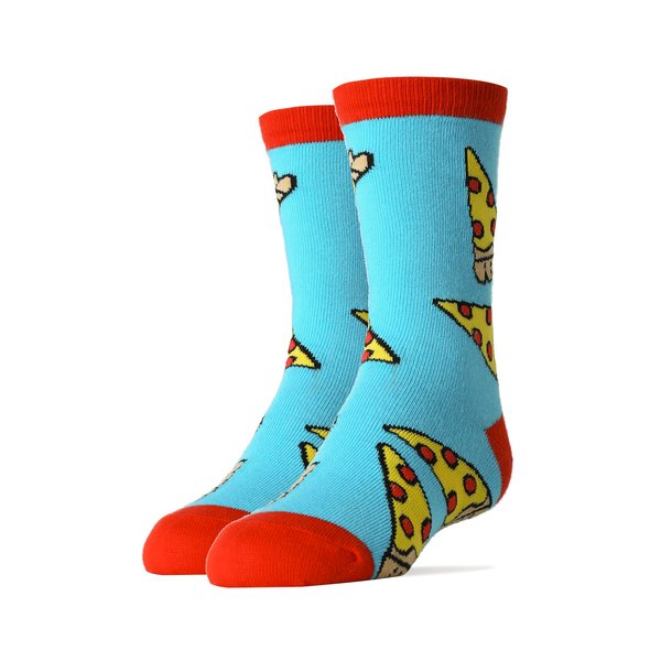 JYinstyle Kids Novelty Funny Cute Crew Socks, Crazy Silly Cool Cotton Dress Socks for Boys and Girls, Pizza Party, One Size