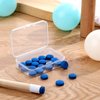 Gejoy 20 Pieces Cue Tips 13 mm Pool Billiard Cue Tips Replacement with Storage Box for Pool Cues and Snooker, Blue