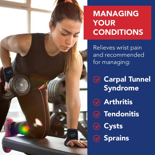 Doctor Developed Wrist supports/Wrist brace - Relief for carpal tunnel, wrist injuries, wrist support for arthritis, hand support, hand & wrist braces, wrist strap and Doctor Handbook (2 Pack)