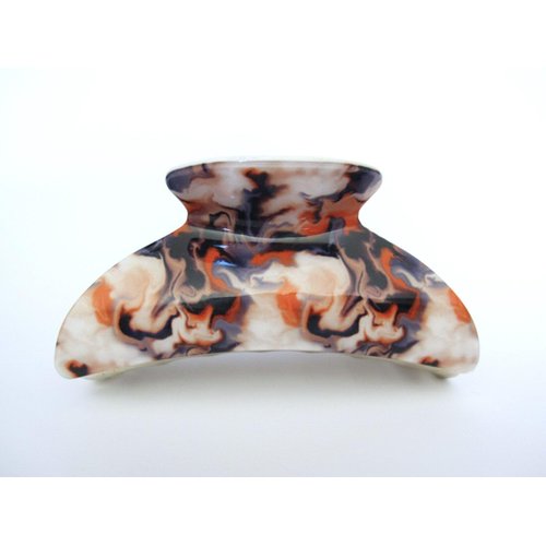 Generic Orange purple mauve white marbled hair claw clip