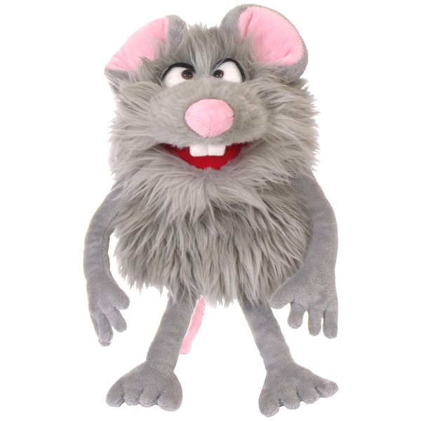 Living Puppets 14-Inch Friendly Grey Monster Hand Puppet - Fine European Design, Ultra-Soft and Cuddly, Promotes Child Development, Safety Certified, Teacher-Recommended for Boys and Girls