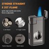 FANKAI Cigar Lighter, Torch Lighter with Deep Cigar Cutter V Cut up to 60G,Cigar Accessories Cigar Holder, Lighters for Smoking with Triple Jet Flame, Refillable Butane Lighter, Cigar Gift for Men