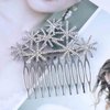 Vacaonio Crystal Snowflake Hair Comb Barrette Chirstmas Cz Snowflake Hairpins Comb Silver Rhinestone Snow Hair Side Comb Crystal Headpieces Wedding Bridal Hair Pins Decorative Hair Accessories