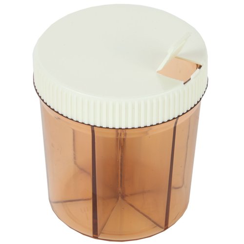 Trenton Gifts 6-Compartment Pill Box for Supplements, Medicine Organizer for Men and Women. 2 Pack. 4" H X 4" Diam. Self Adhesive Labels