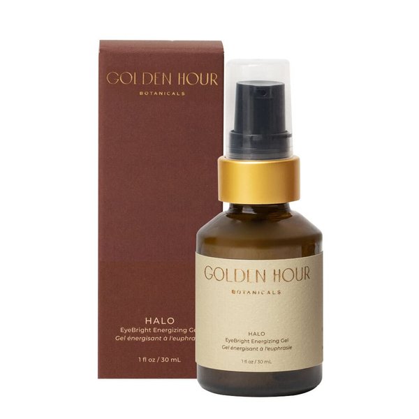 GOLDEN HOUR BOTANICALS Organic Skin Care Products Made in USA, Eyebright Energizing Gel with Aloe Vera & Cucumber, Cruelty Free Moisturizing Eye Serum with Essential Oils, 1.0 fl. oz./30ml, Halo