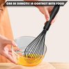 TEEVEA Silicone Whisk,Kitchen Silicone Whisks for Cooking Non Scratch,Wisking Tool Metal Wire Stainless Steel Whisk Egg Bread Silicone Wisk,Small Mini Heat Resistant Whisk 11-Inch,Black