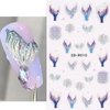 5D Blue Mermaid Relief Nail Stickers Back Glue Embossed Mermaid Tail Nail Art Stickers Self Adhesive Shellfish Jellyfish Dreamy Ocean Animal World Design Nail Decals Accessories for Women’s 3pcs