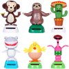 6 Pcs Dancing Monkey Toy Solar Powered Dancing Animal Dolls Swinging Animated Bobble Dancer Window Sun Catcher Car Decor Portable Suncatchers,Hen Shark Flamingo Cactu Home Car Ornament Toys Gifts