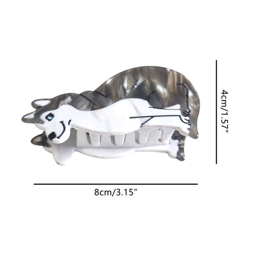 Generic Husky Dog Hair Clip,Acetate Claw Clip for Women,Women Hair Accessories, 1 Count (Pack of 1)