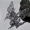 3D Butterfly Hair Clips ,Silver Color Metal Liquid Design Butterfly Hair Claw Clip Jaws Pins Hollow Metal Hair Barrette Claw Liquidness Hair Styling Clips Butterfly Women Headband Lady Thick Hair Barrette Vivid Butterfly Hair Clamps