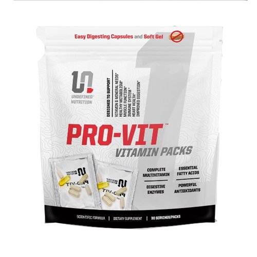 Undefined Nutrition Pro-VIT by Brian Shaw (30 Day Supply) – All-in-One Vitamin & Mineral Supplement Pack for Men & Women - Zinc, Vitamins C, B, D, EFAs, Antioxidants & More – Easy to Swallow