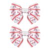 Baseball Bow Hair Clip for Women White Cheer Bows for Girls Baseball Hair Ribbons for Teens Bowknot Hair Barrettes for Kids Hair Bows Accessories for Teenagers Baseball Hair Clips for Teens 2Pcs