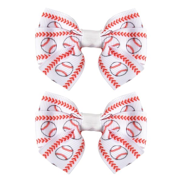 Baseball Bow Hair Clip for Women White Cheer Bows for Girls Baseball Hair Ribbons for Teens Bowknot Hair Barrettes for Kids Hair Bows Accessories for Teenagers Baseball Hair Clips for Teens 2Pcs