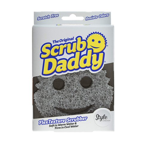 Scrub Daddy Smiling Scrubber, Grey - Scratch-Free Multipurpose Dish Sponge - BPA Free & Made with Polymer Foam - Stain & Odor Resistant Kitchen Sponge (1 Count)