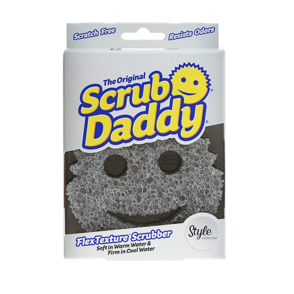 Scrub Daddy Smiling Scrubber, Grey - Scratch-Free Multipurpose Dish Sponge - BPA Free & Made with Polymer Foam - Stain & Odor Resistant Kitchen Sponge (1 Count)