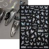 4 Sheets Holographic Laser White Butterfly Nail Stickers,Y2K Luxury Aurora Butterflies Star Nail Art Stickers 3D Sun Moon Flame Heart Nail Decals for Women Nail Decor Nail Designs Nail Accessories