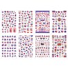 8Sheets 4th of July Nail Art Stickers Decals Red Blue White American Flag 3D Self-Adhesive Nail Decals Flame Butterfly Heart Designs Independence Day Nail Decorations DIY Nail Supplies for Women Kids