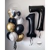 Black 14 Number Balloons, 40 Inch Giant Number 14 Balloons Foil Mylar Helium Black Number Balloons for 14th Birthday Party Supplies Anniversary Event Celebration Decorations