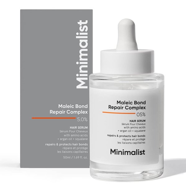 Minimalist Hair Serum for Strengthening & Repairing Damaged Hair | Patent Pending Formula | Maleic Bond Repair Complex 05% | With Amino Acids, Argan Oil & Squalane | For Women & Men | 1.7 Fl Oz/ 50 ml