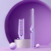 RHOS Folding Hair Comb,Portable Travel Folding Comb Brush-Small Compact Foldable Hair Brush for Purse,Bags-Double Headed Folding Comb for Detangling-Mini Pocket Size Hair Comb for Women,Girls(Purple)