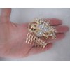 Gold or silver crystal flower hair comb barrette clip bridal clip bridal (Primary color: Silver)