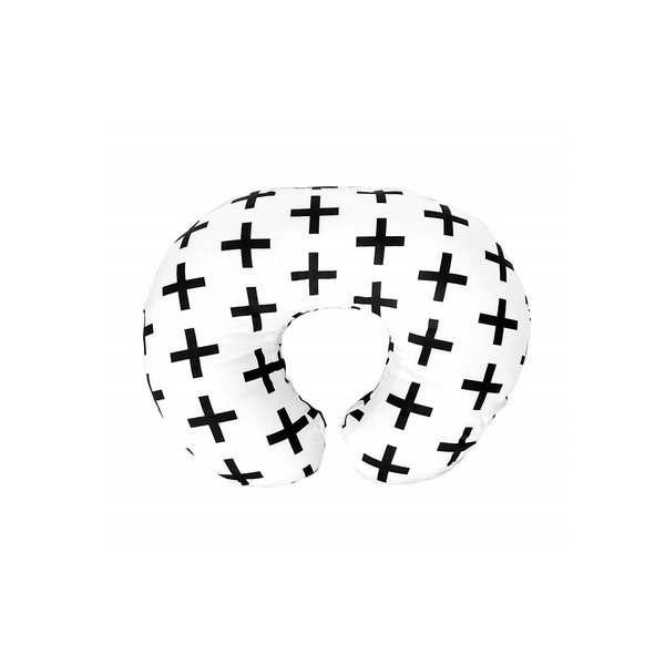 Premium Quality 2 Pack Nursing Pillow Covers by Mila Millie - Nordic Swiss Black & White Unisex Design Slipcovers - 100% Cotton Hypoallergenic (Black & White)