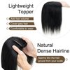SEGO Hair Toppers for Women Real Human Hair No Bangs 130% Density 10 * 12CM Silk Base 100% Remy Human Hair Clip in Top Wiglet Hair Pieces for Thinning Hair-6 Inch Jet Black