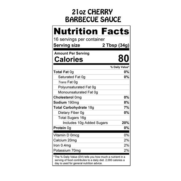 Original Cherry Barbecue Sauce by Brownwood Acres- Handcrafted in Michigan's Cherry Capital - (21 Ounce) Jar