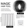 Hair Nets Invisible Elastic Edge Mesh and U Shaped Pins Set, 50 Pieces 50 cm Individual Package Invisible Hair Nets, 40 Pieces U Shaped Pins for Ballet Bun, Sleeping, Women and Wig(Black)