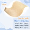 Smartinnov Blonde Hair Extensions for Sew in Hand Tied Real Human Hair Bundles 12 Inch #60 Platinum Blonde Double Weft Hair Extensions Hand Tied Weft Hair Bundles Remy Human Hair for Women 80Gram