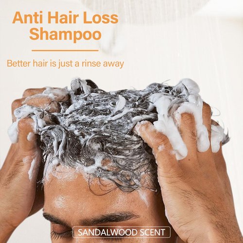 Men's Shampoo and Conditioner w/Rice Water and Biotin, Deeply Strengthens, Moisturizes and Nourishes Hair, Reduces Hair Loss, Natural Shampoo and Conditioner Set - 2 x 8.45 Fl Oz