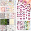 IDDFEVE 36 Sheets Varied Nail Art Stickers, All Holiday Variety Pack Seasonal Nail Decals, Self-Adhesive Pegatinas Uñas Colorful Design for Flowers Butterflies Luminous Star Halloween Christmas