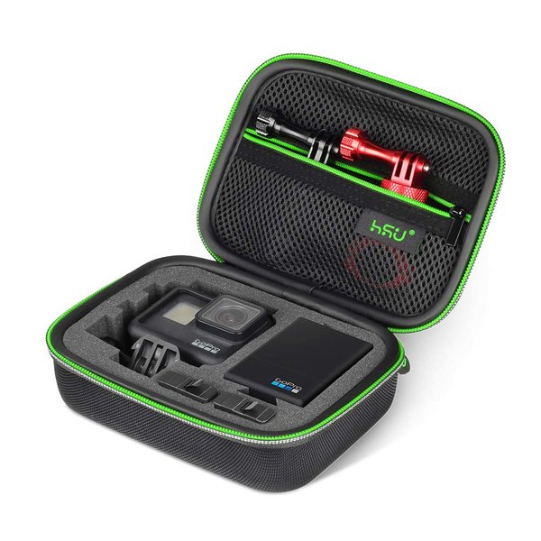 HSU Carrying Case for GoPro Hero 12/11/10/9/8/7/6/5 Black and Accessories, Protective Security Bag, Storage Solution for Adventurers-Upgraded Interior Foam