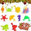 Baby Suction Cup Bath Toys, Party Favors for Kids 4-8 Autism Sensory Toy, 9PCS Silicone Animal Stress Relief Children Classroom Prizes, Christmas Halloween Easter Stuffers for Boys Girls 3+