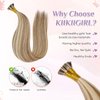 KiiKiiGirl Virgin Remy I Tip Hair Extensions Human Hair Chocolate Brown to Caramel Blonde Real Itip Human Hair Extensions 22Inch Pre Bonded I Tips Human Hair Extensions Invisible For Women 30G/Pack