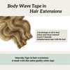 Smavida Tape in Hair Extensions 22" #18 Ash Blonde to #613 Blonde Highlights Balayage Remy Human Hair 60g 20Pcs/Pack Body Wavy Seamless Skin Weft Glue in Extensions…