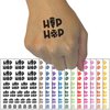 Bunny Hip Hop Carrot and Easter Egg Temporary Tattoo Water Resistant Fake Body Art Set Collection - Black (One Sheet)