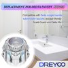 Dreyoo 1 Pack Faucet Handle Compatible with Delta Faucet RP17451, Replacement Faucet Handle with Offset Hole for Shower/Tub, 2-1/2'' x 2-1/8'' Faucet Knob, Single Knob Handle, Clear Acrylic Finish