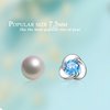 Clover Stud Earrings,925 Hypoallergenic Sterling Silver Earring for Sensitive Ears, Blue Cubic Zirconia,Ideal Gift for Women,Girl,Kids.